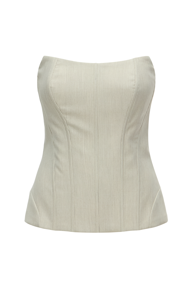 TOP CORSET TOMARA QUE CAIA XADREZ BEGE CLARO (8838231261411)