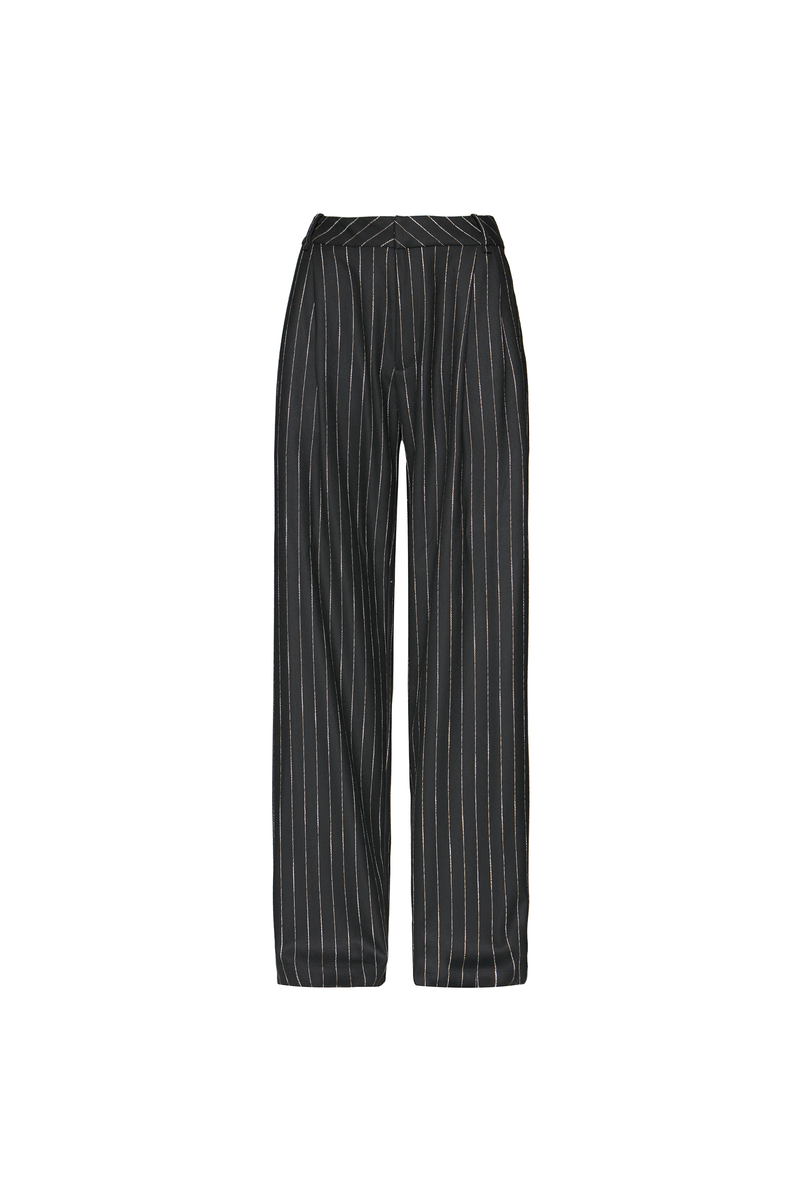 CALÇA ALFAIATARIA PREGAS RISCA DE GIZ PRETA (8904897462499)
