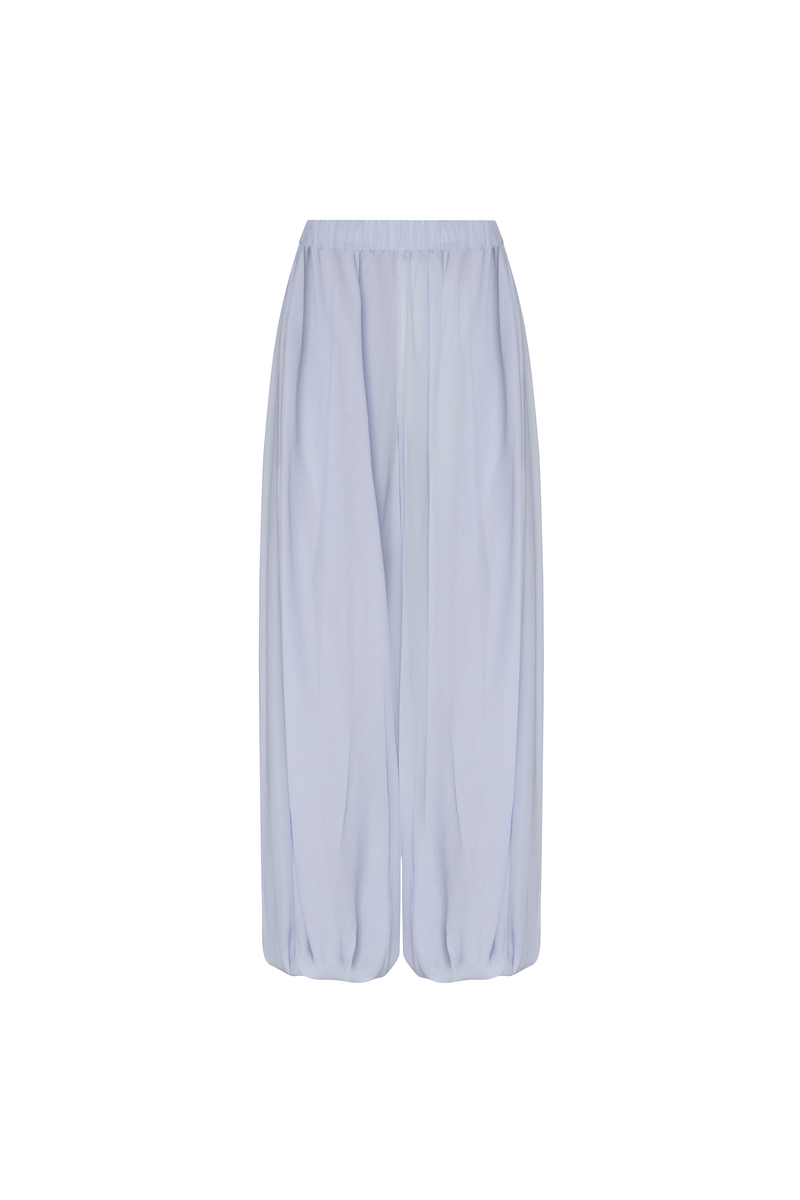 CALÇA ELÁSTICO CÓS E BARRA GEORGETE AZUL CLARO (8904897724643)