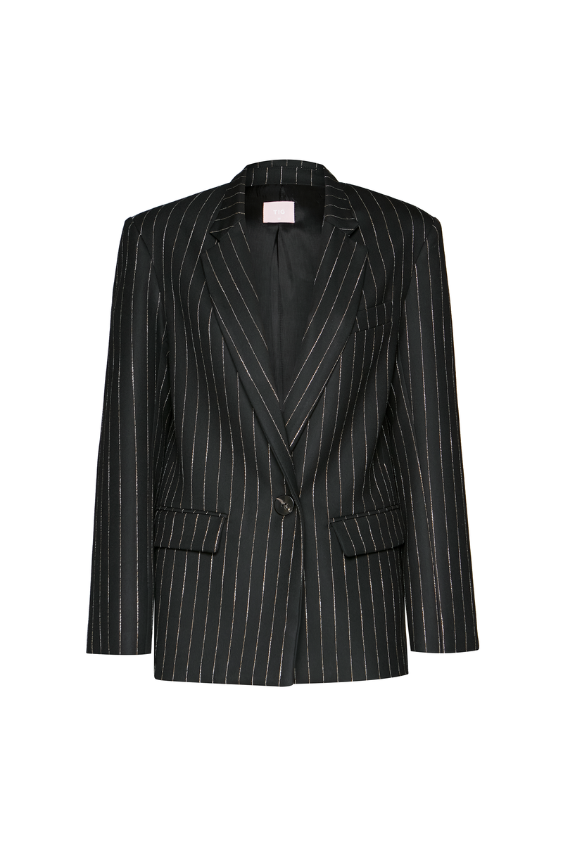 BLAZER ALFAIATARIA RISCA DE GIZ PRETO (8904896184547)