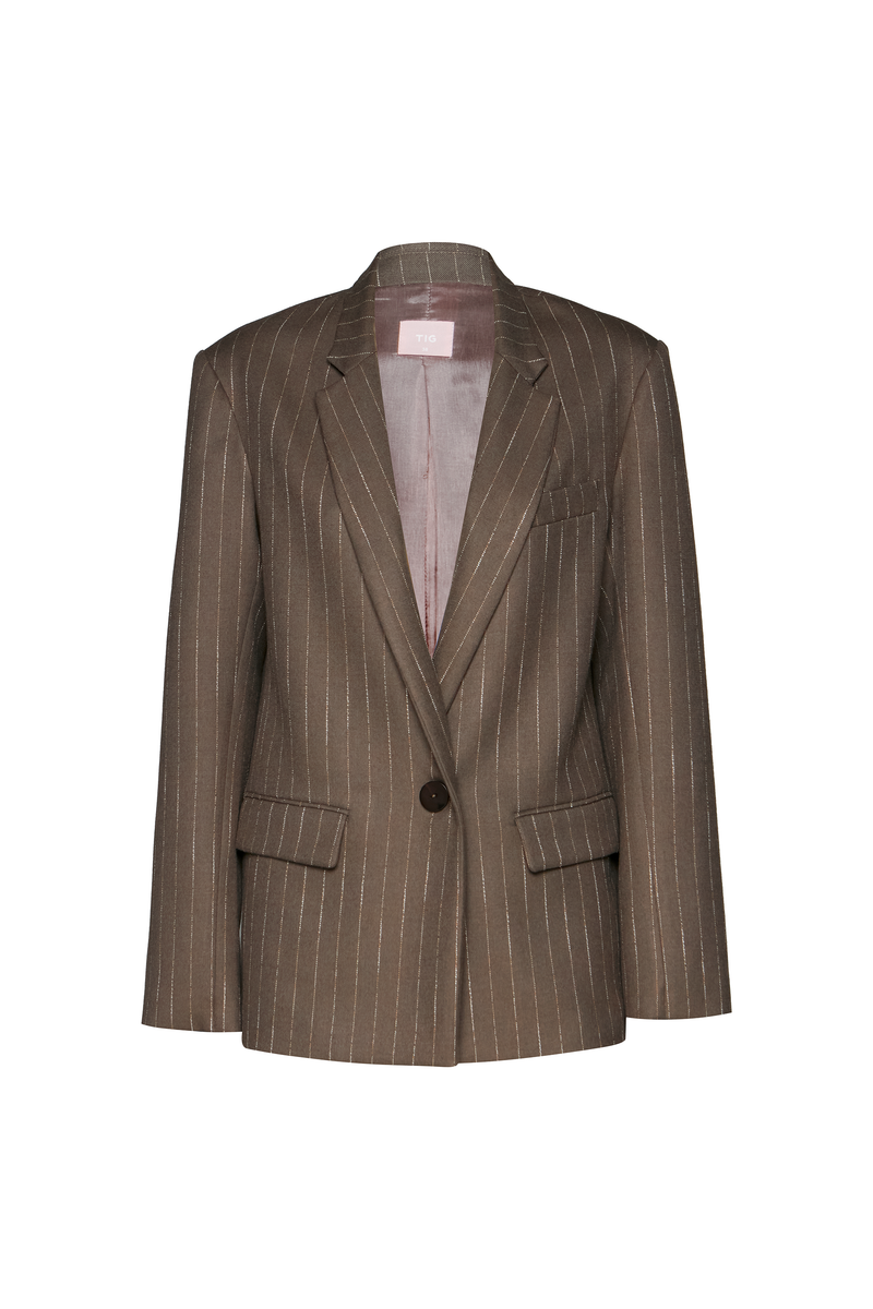 BLAZER ALFAIATARIA RISCA DE GIZ MARROM (8904896053475)