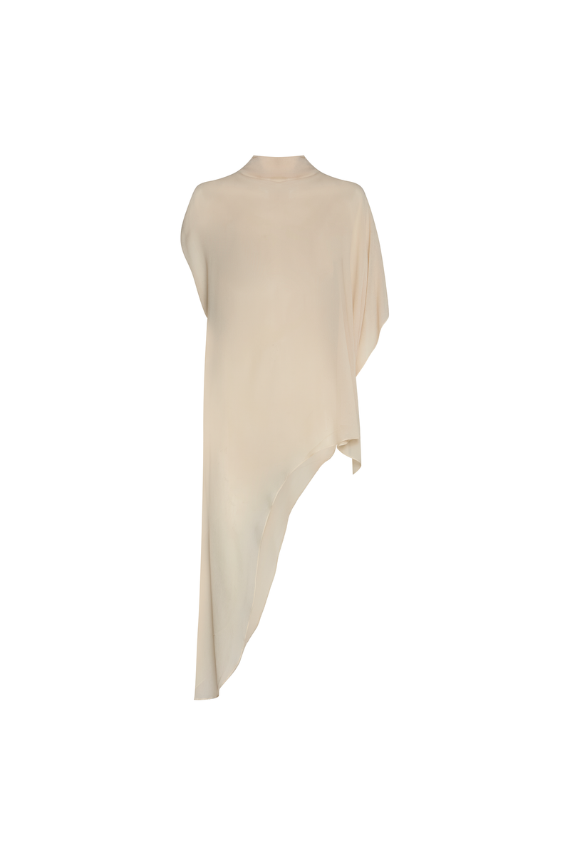 BLUSA KAFTAN ASSIMÉTRICA GEORGETE MANTEIGA (8904896872675)