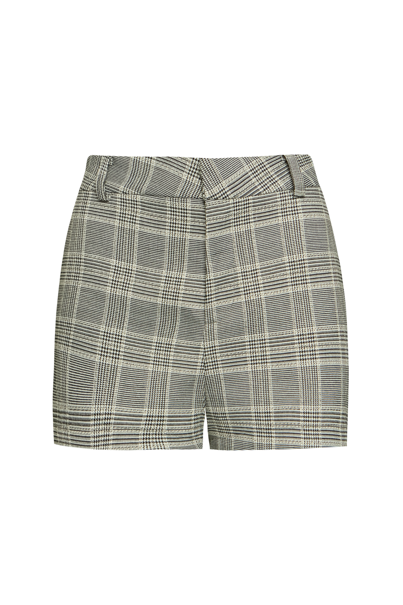 MINI SHORTS ALFAIATARIA XADREZ PRETO E BRANCO (8928991052003)