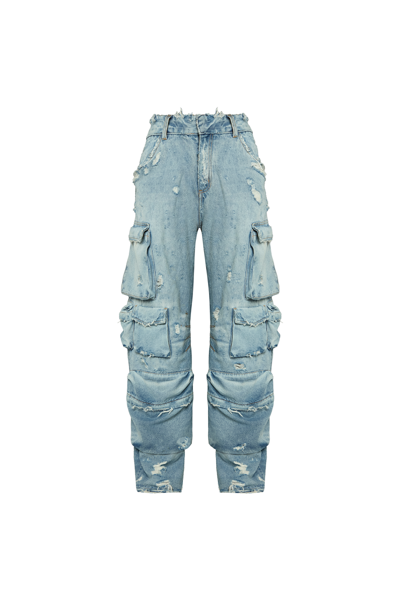 CALÇA JEANS MÚLTIPLOS BOLSOS (8929156890851)