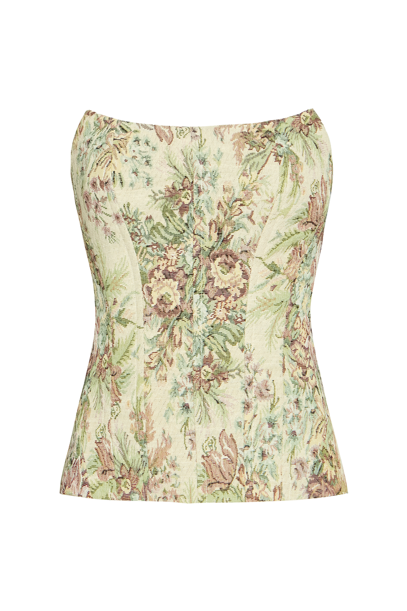 TOP CORSET TOMARA QUE CAIA GOBELEN FLORAL (8928996360419)