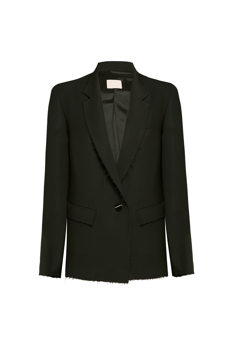 BLAZER ALFAIATARIA A FIO PATOU HEAVY PRETO (8928979386595)