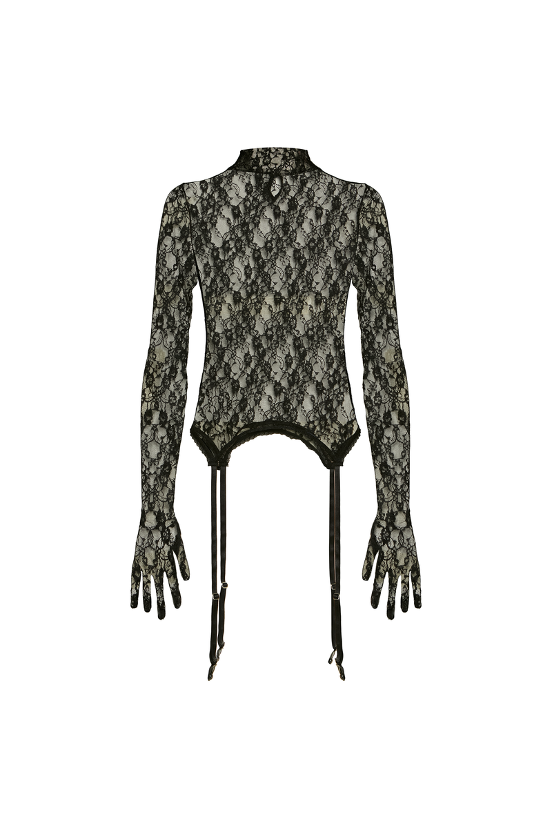 BLUSA MANGA LONGA LUVA ESPARTILHO RENDA PRETA (8928982040803)