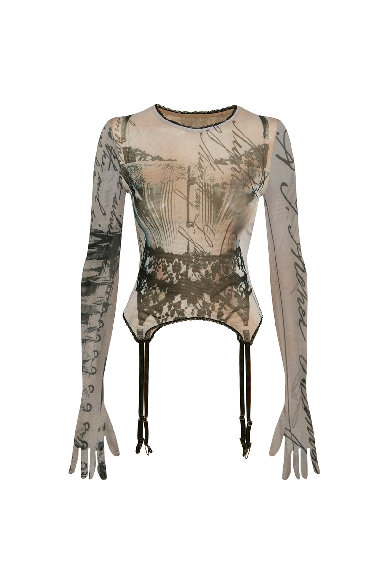 BLUSA MANGA LONGA LUVA TULE ESTAMPA CORSET (8928982335715)