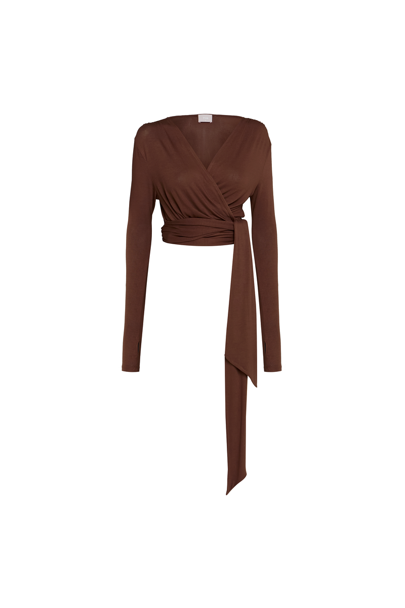 BLUSA CACHECOUER MALHA MARROM (8928980369635)