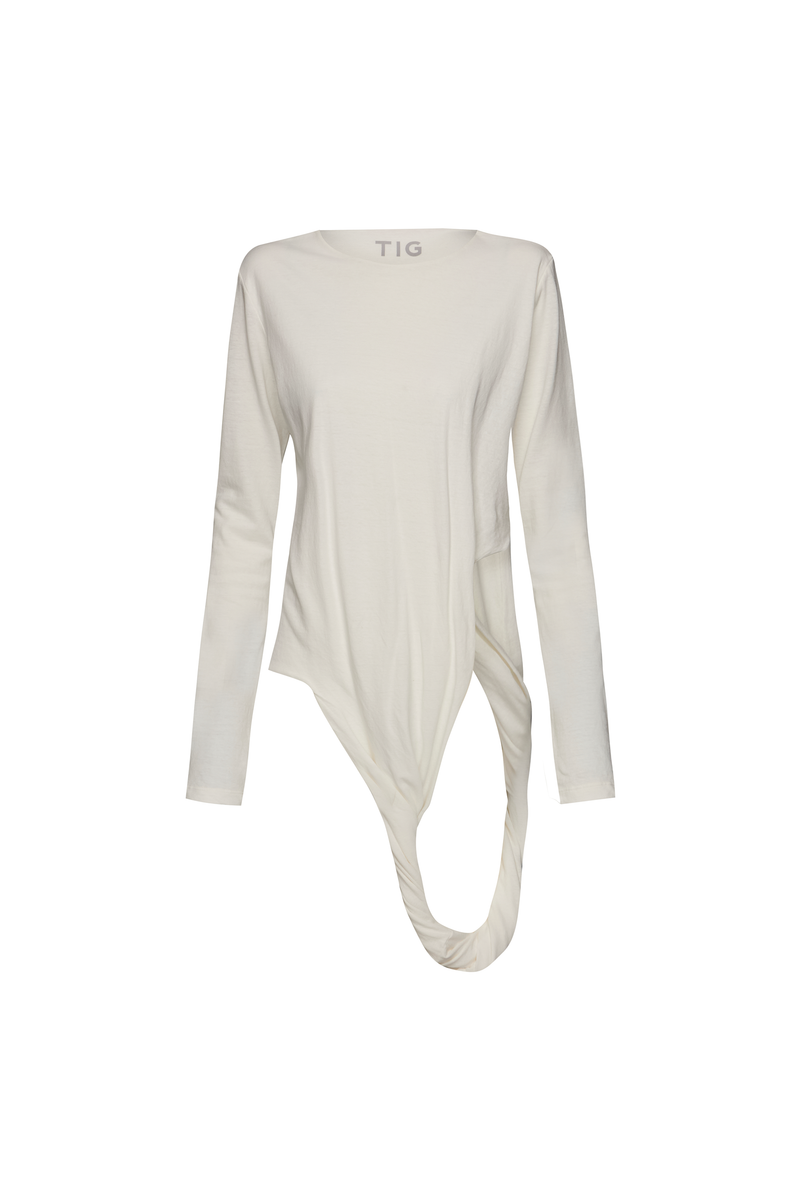 CAMISETA  MANGA LONGA BARRA TORCIDA OFF WHITE (8950207807715)