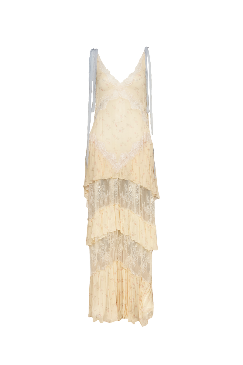 VESTIDO LONGO ALÇA CHIFFON FLORAL COM RENDA (8950209642723)