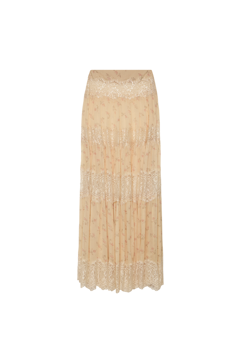 SAIA LONGA CHIFFON FLORAL COM RENDA (8950208790755)