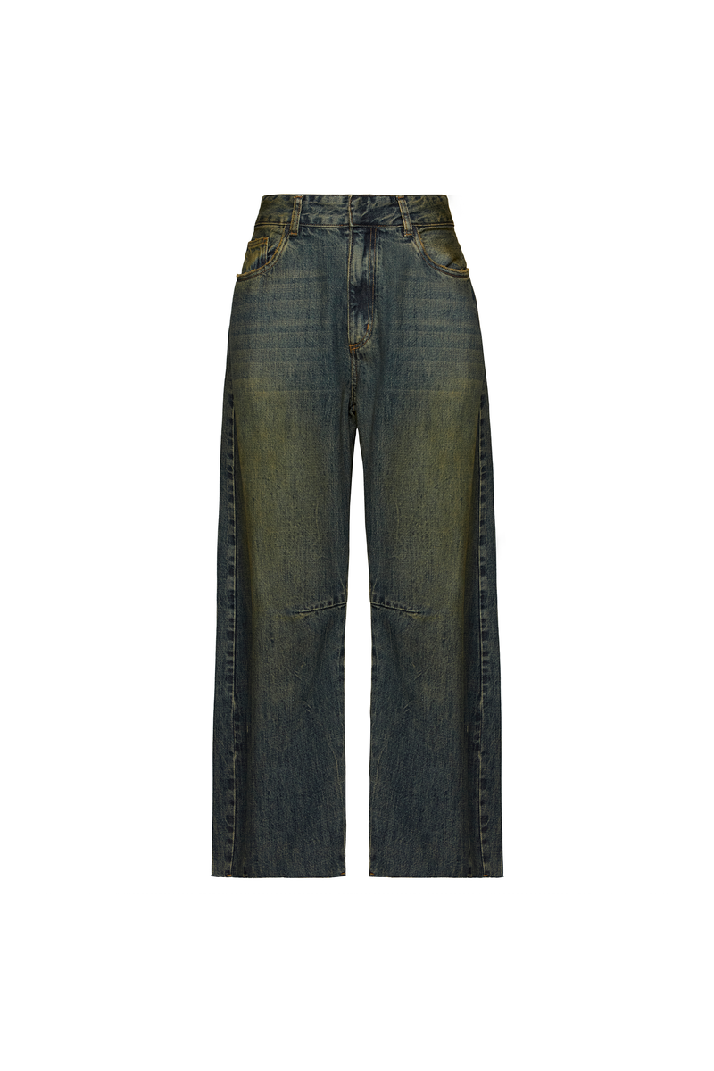 CALÇA JEANS AMARELADO BAGGY (8980760166627)