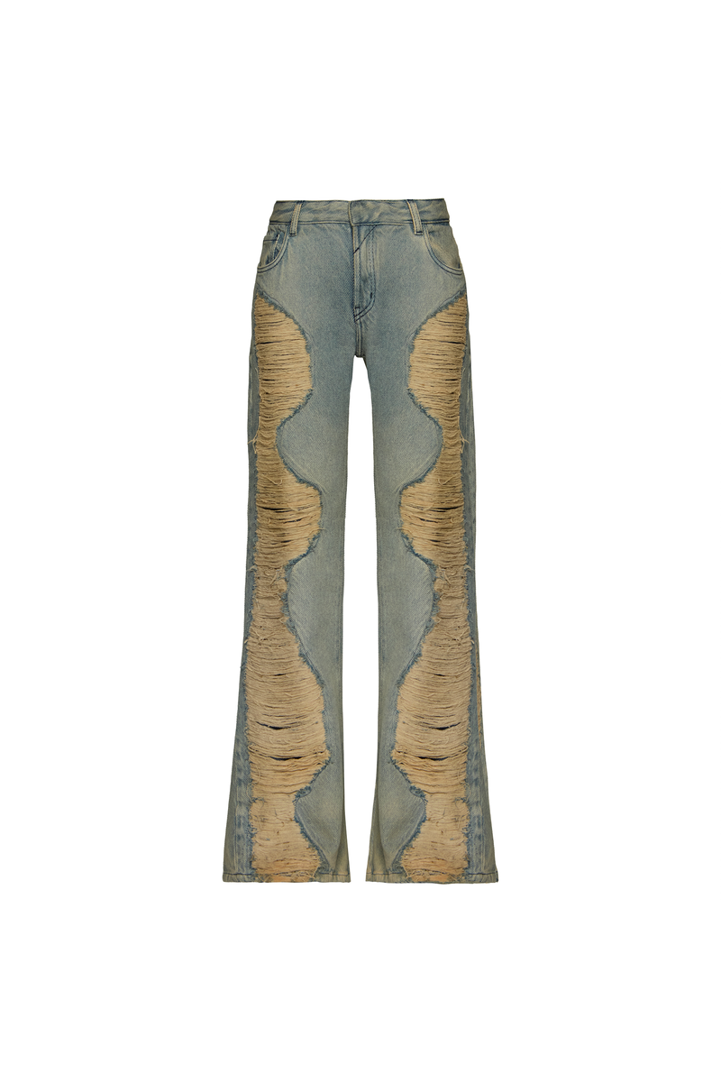 CALÇA JEANS FLARE RASGOS FRONTAIS (8980760527075)