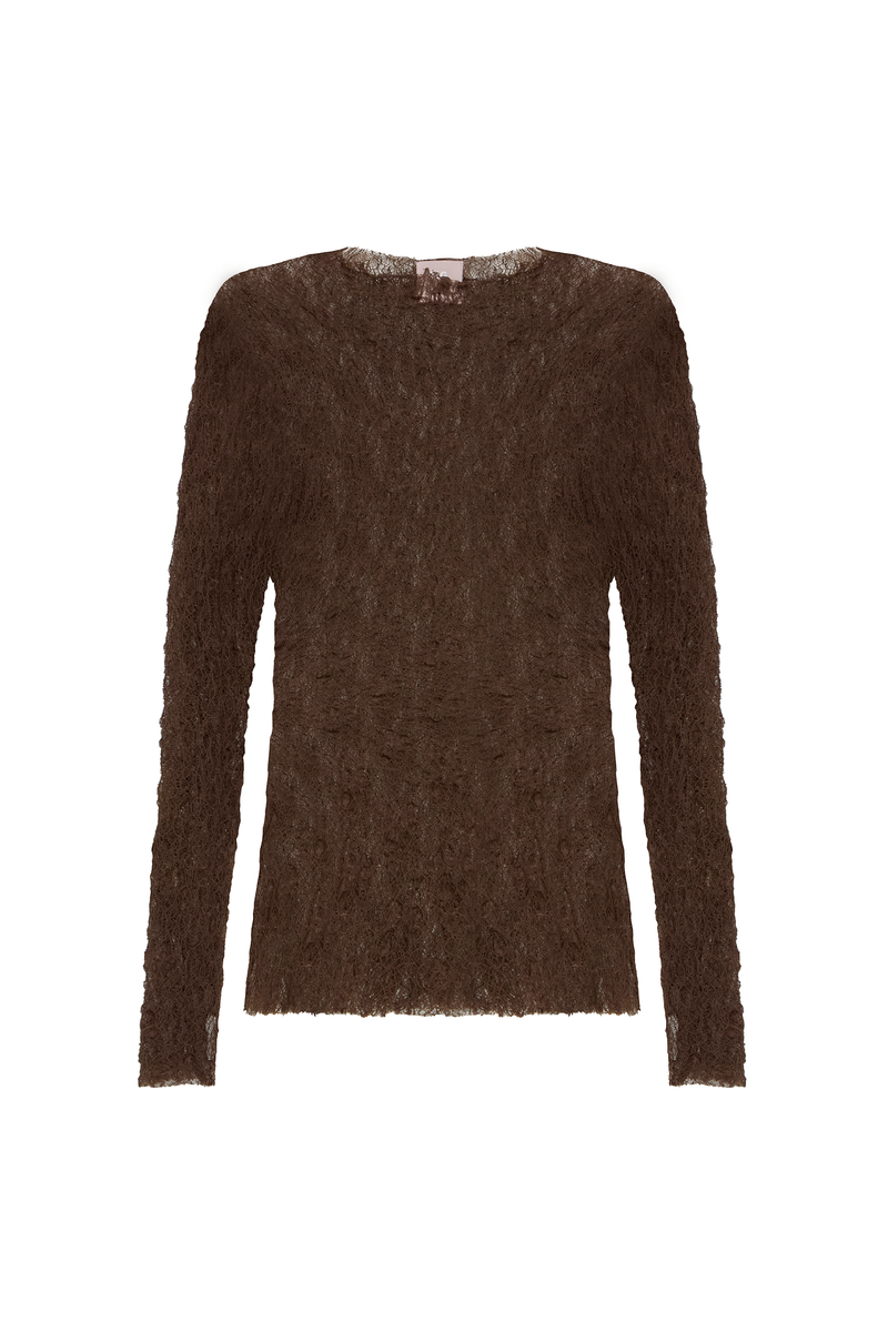 BLUSA MANGA LONGA RENDA MARROM (8980751614179)
