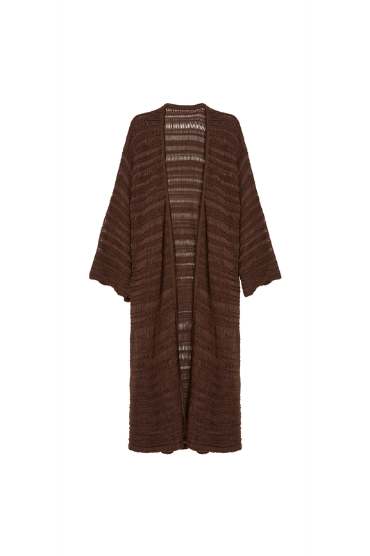 TRICOT LONGO PONTO REDE MARROM (8980756332771)