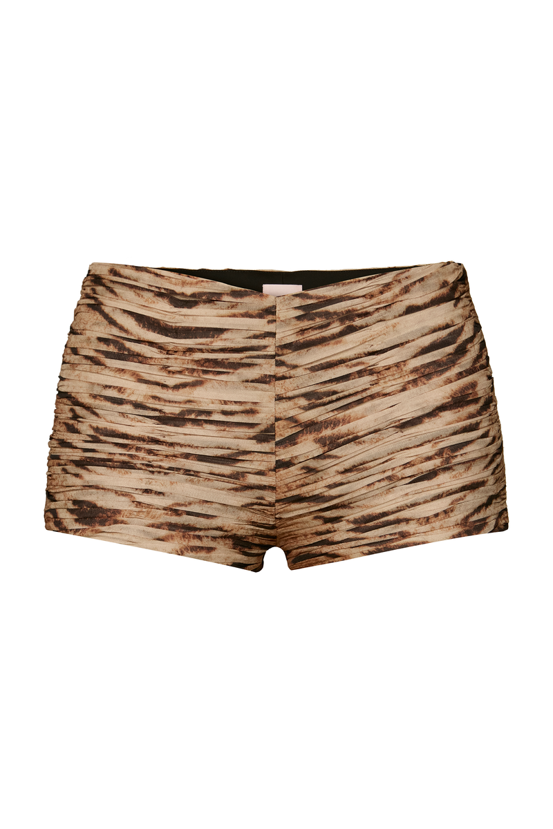 MINI SHORTS DRAPEADO GEORGETE TIGRE