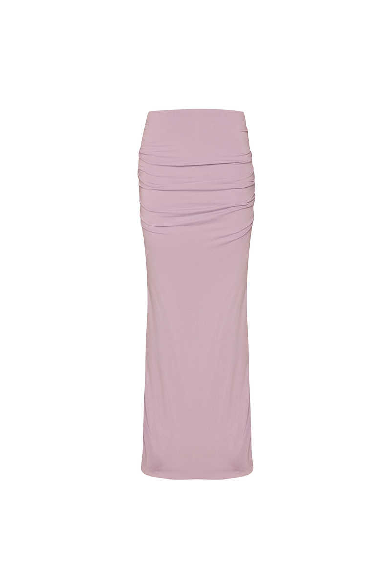 SAIA LONGA DRAPEADO QUADRIL MALHA LAVANDA