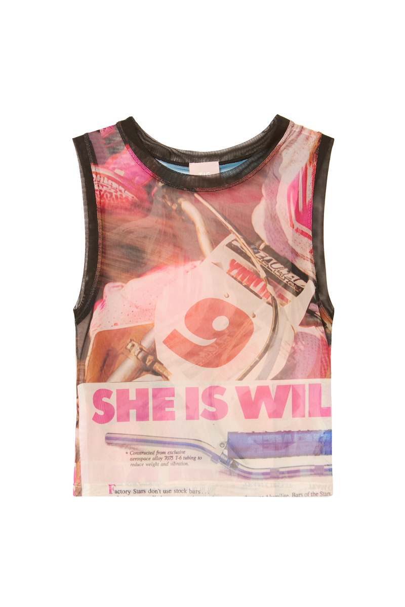 BLUSA SEM MANGA TULE MOTOCROSS