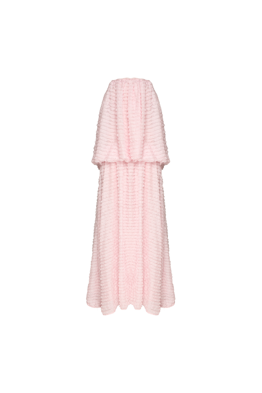 VESTIDO FESTA LONGO TOMARA QUE CAIA CORPO BALONÊ ROSA