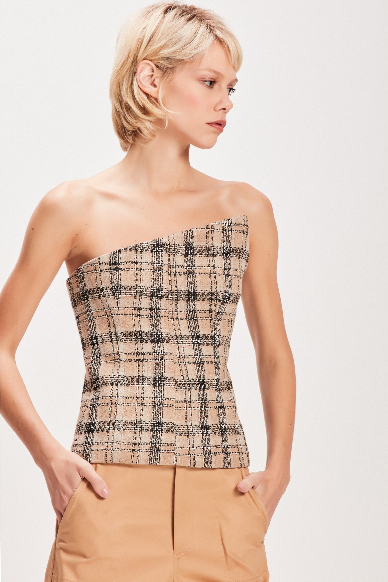 トップス theredthread frayed tweed corset tops Camada145_1600x.jpg?v=1696525903