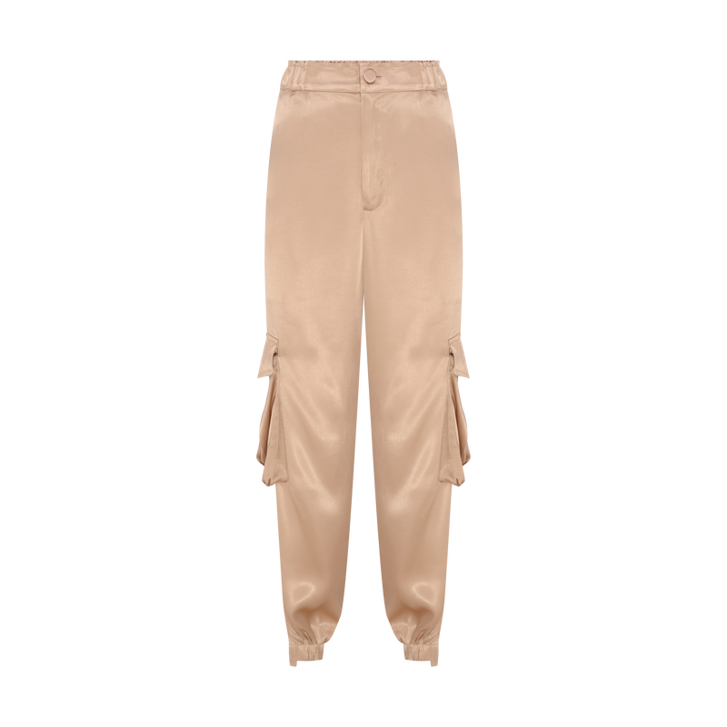 CALÇA CARGO CETIM BEGE (8098997829859)