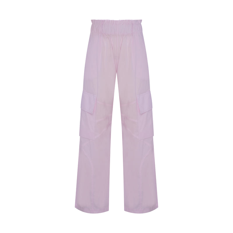 CALÇA CARGO ELÁSTICO CINTURA TRICOLINE ROSA (8193354825955)