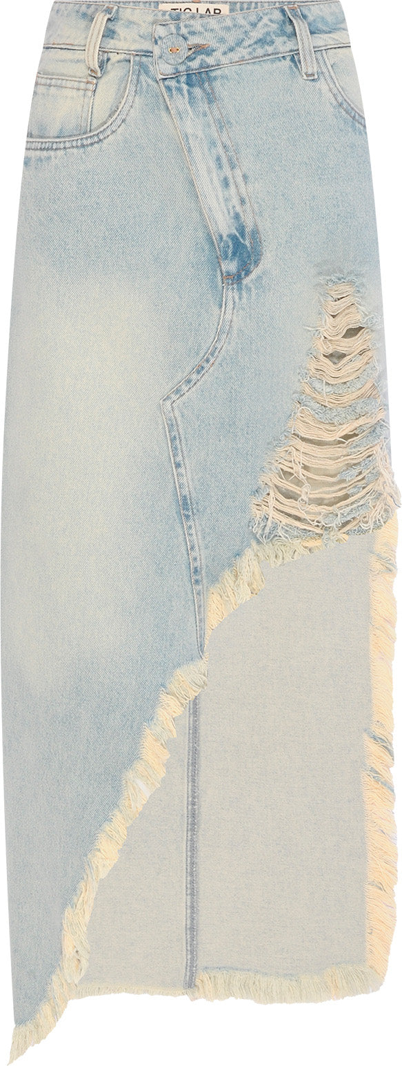 SAIA JEANS DESTROYED ASSIMÉTRICA (8112395321571)