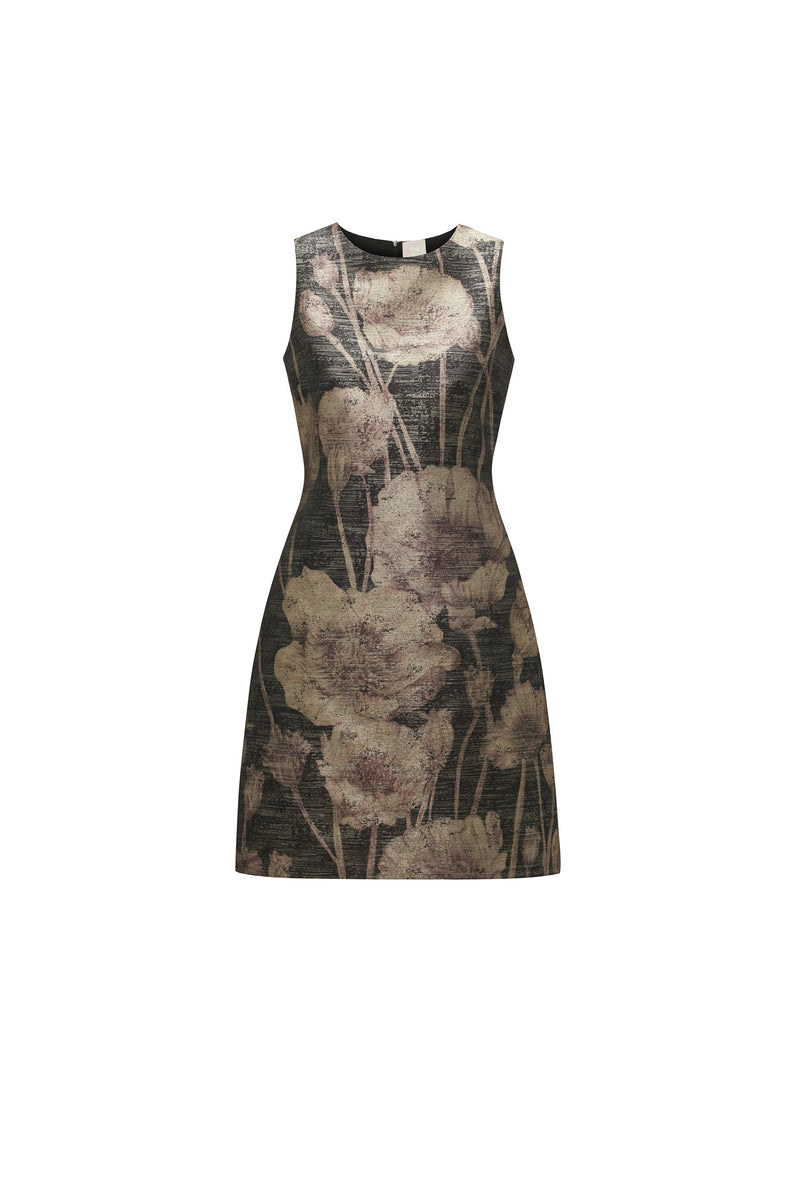 VESTIDO TUBO JACQUARD ESTAMPA FLORAL (8362860806371)