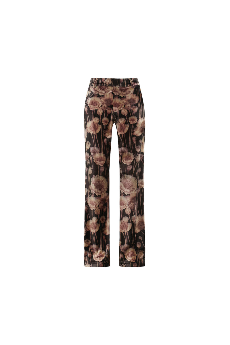 CALÇA RETA VELUDO ESTAMPA FLORAL (8362857955555)