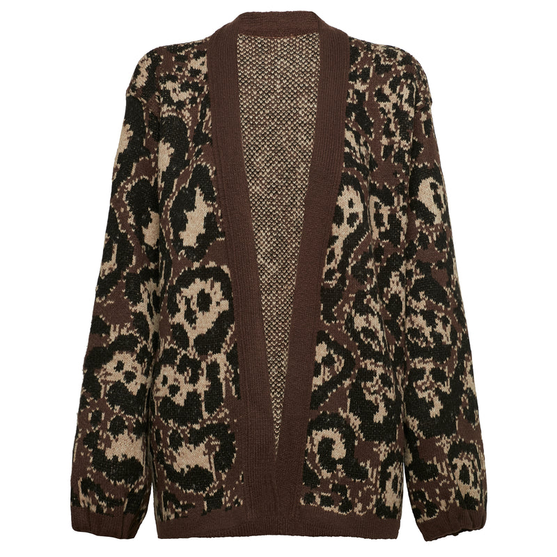 CARDIGAN TRICOT ONÇA MARROM (8365194739939)
