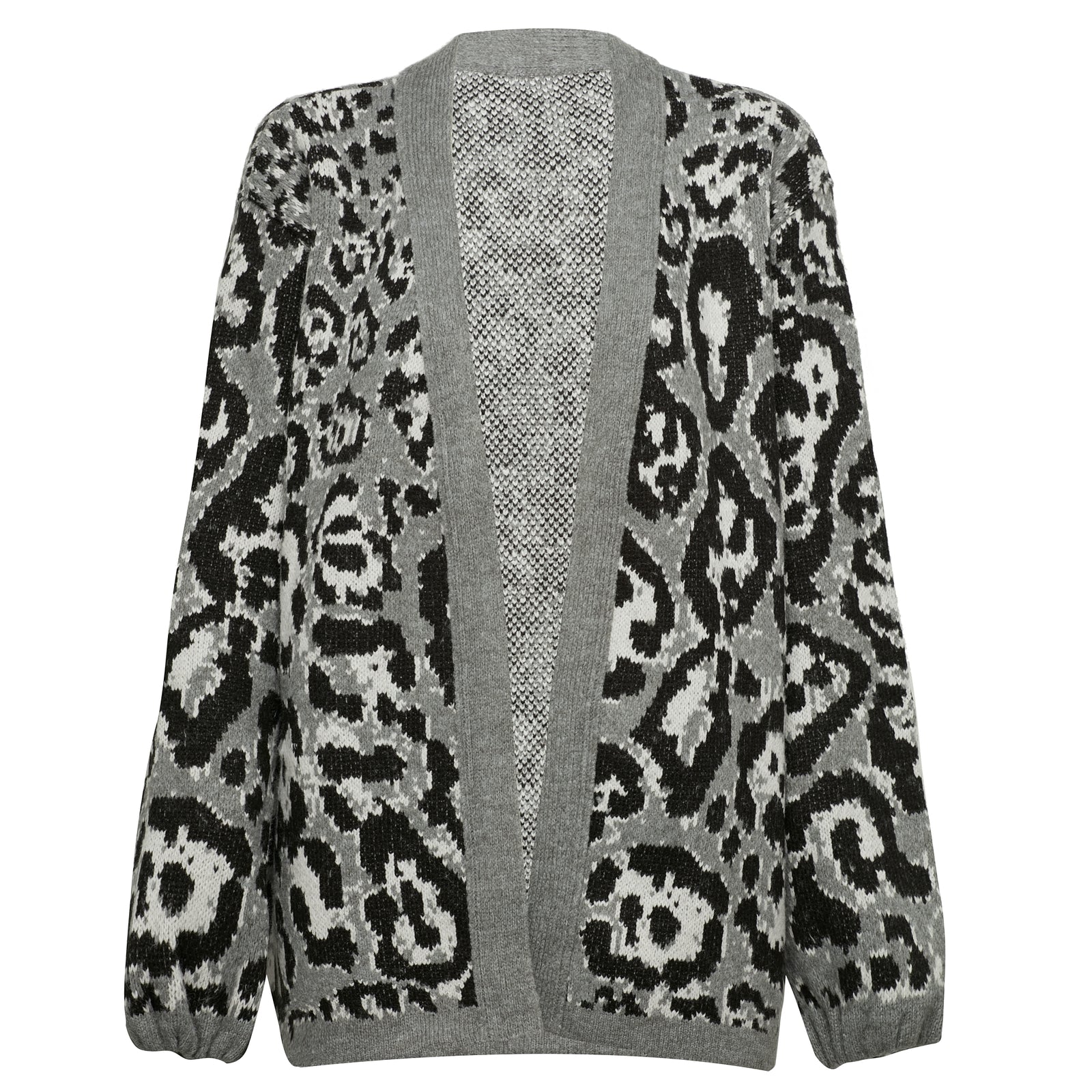 CARDIGAN TRICOT ONÇA CINZA – TIG STORE