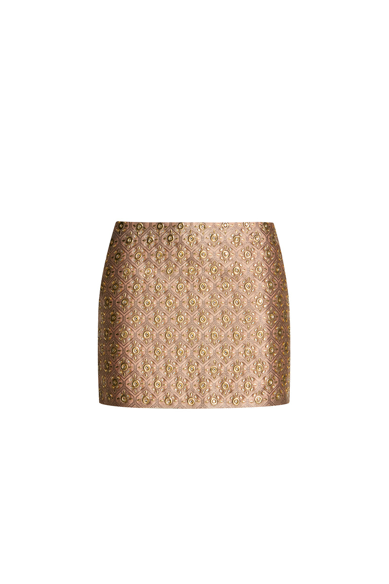 MINI SAIA JACQUARD METAIS ROSA QUEIMADO (8644103667939)