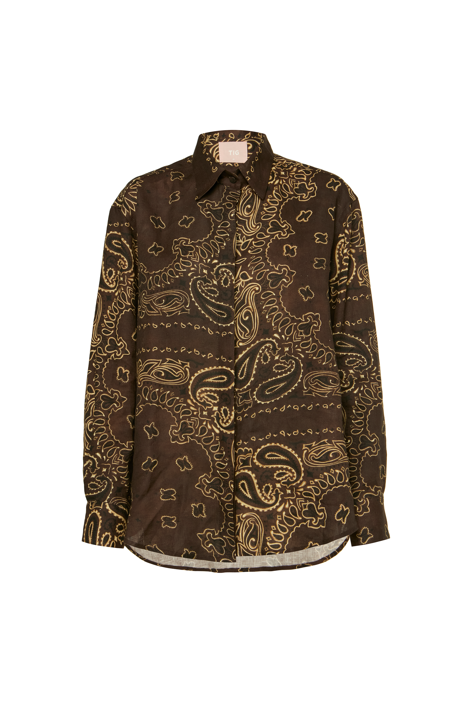 CAMISA LINHO BANDANA MARROM – TIG STORE