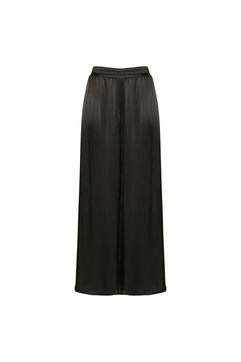 CALÇA PANTALONA ELÁSTICO CÓS CETIM PRETO (8748925714659)