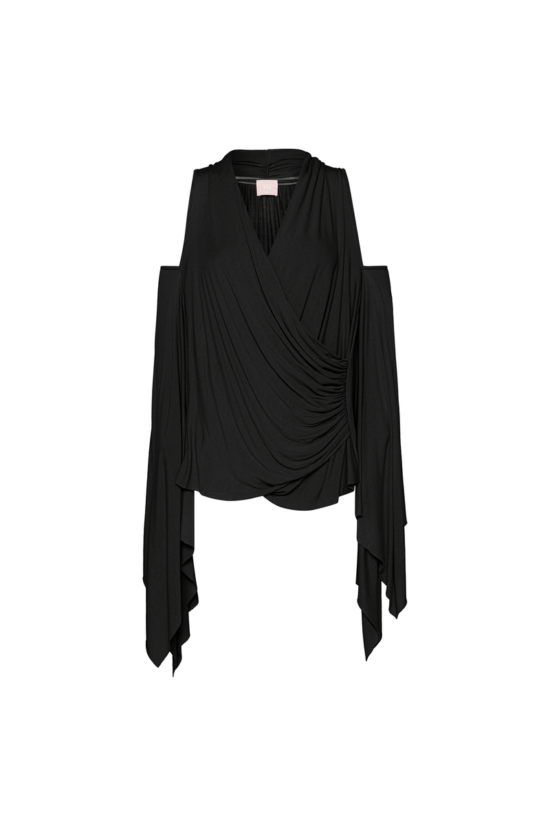 BLUSA TRANSPASSE FRENTE MANGAS MALHA PRETA (8748925026531)