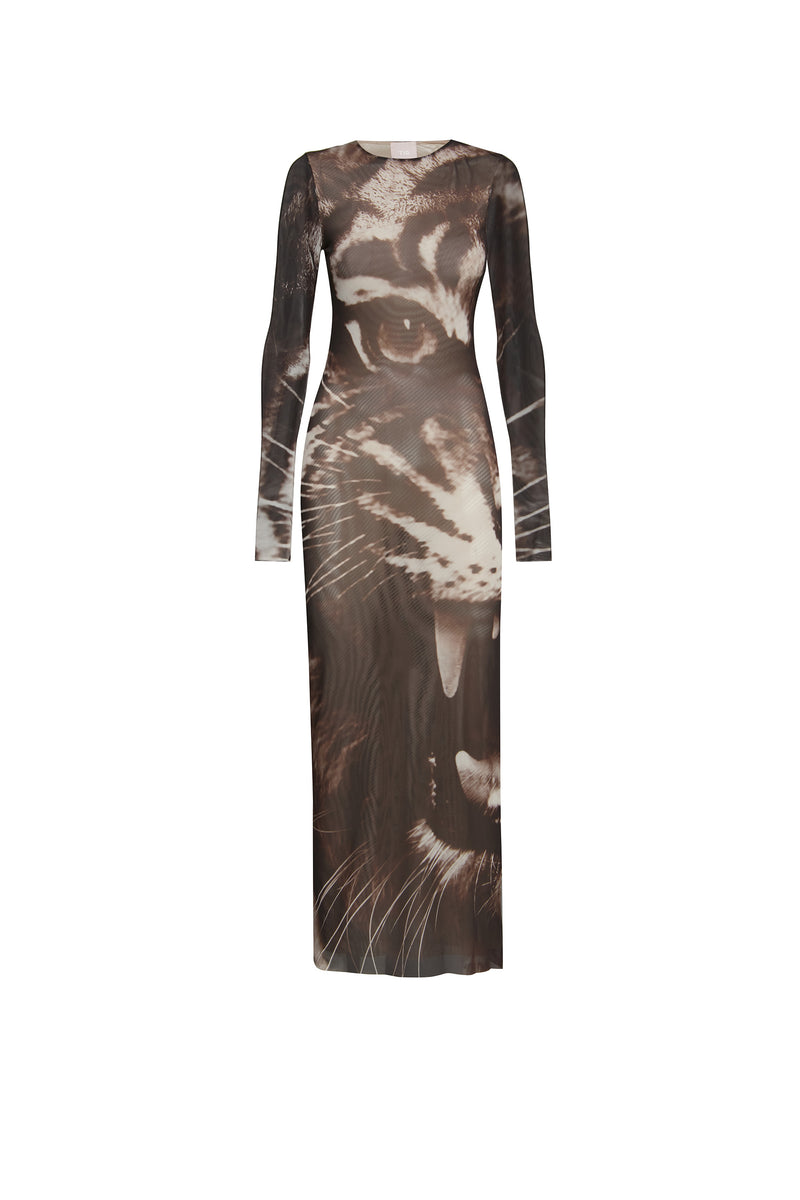 VESTIDO LONGO TULE ESTAMPA TIGRE (8579906666723)