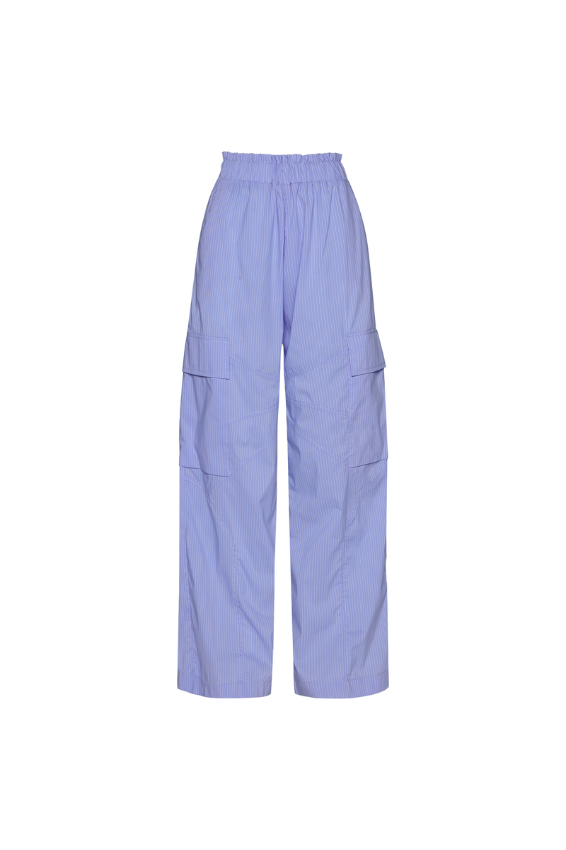 CALÇA CARGO ELÁSTICO CÓS TRICOLINE LISTRAS AZUIS (8748925354211)