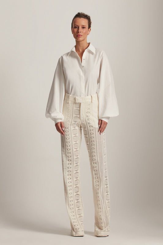 CALÇA RETA BORDADA OFF WHITE (8143808004323)