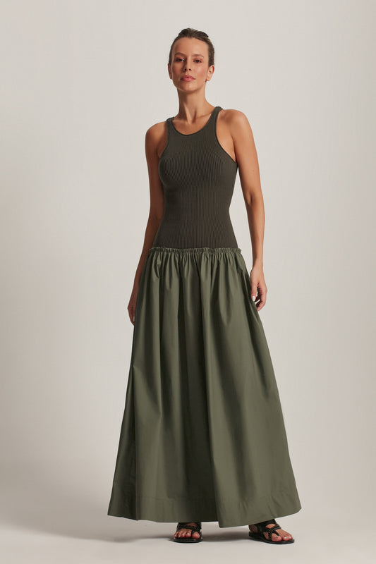 VESTIDO REGATA TRICOT SAIA TRICOLINE VERDE (8143811150051)
