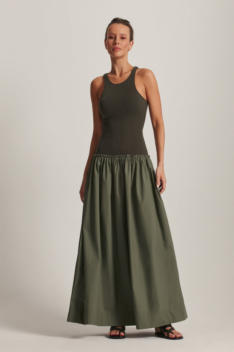 VESTIDO REGATA TRICOT SAIA TRICOLINE VERDE (8143811150051)