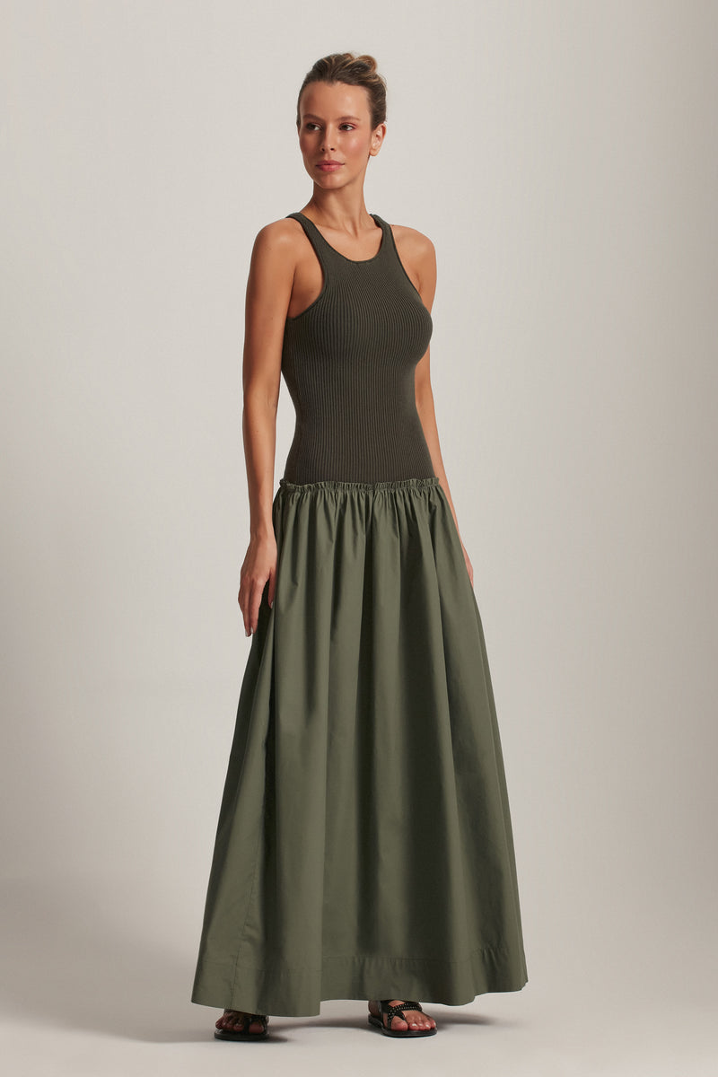 VESTIDO REGATA TRICOT SAIA TRICOLINE VERDE (8143811150051)