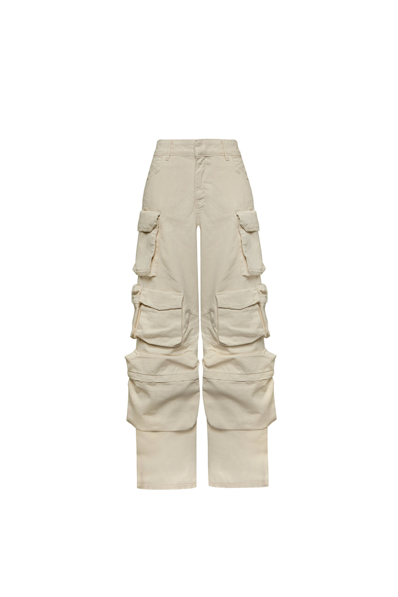 CALÇA CARGO 12 BOLSOS SARJA OFF WHITE (8644102357219)