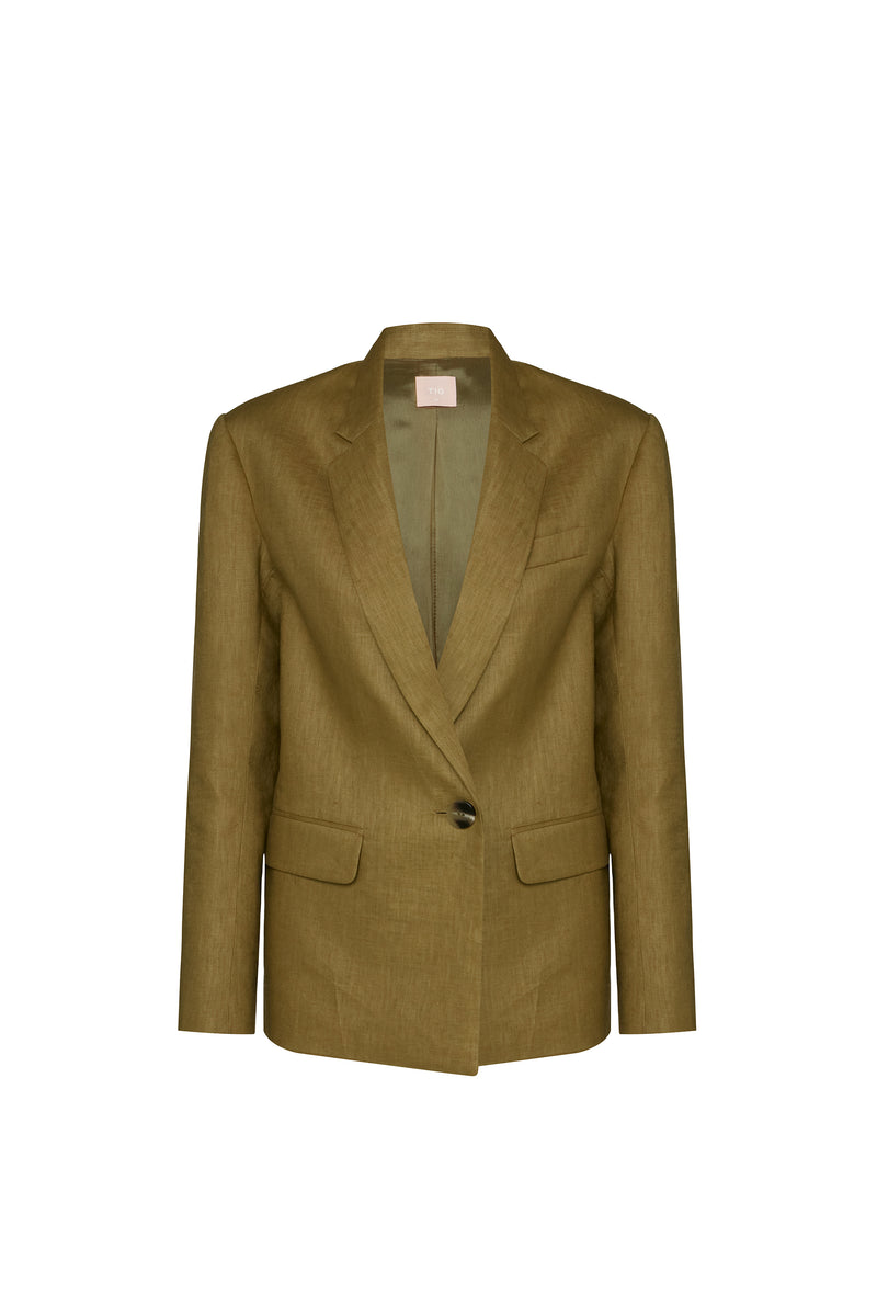 BLAZER ALFAIATARIA LINHO VERDE OLIVA (8672249413859)