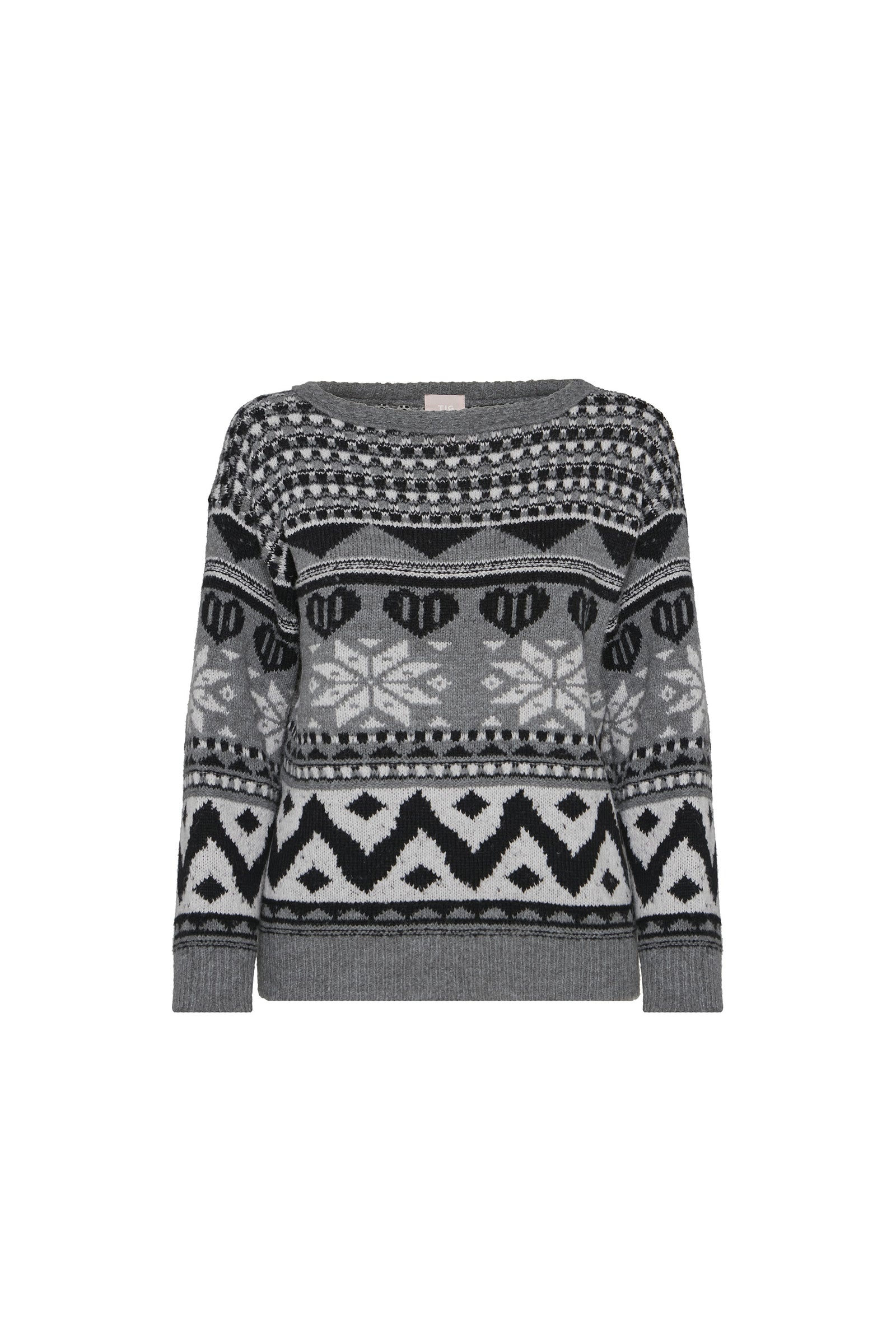 BLUSA TRICOT JACQUARD WINTER CINZA – TIG STORE