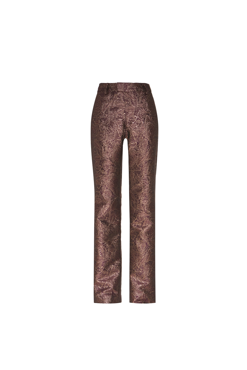 CALÇA RETA JACQUARD BORDÔ (8470121644259)