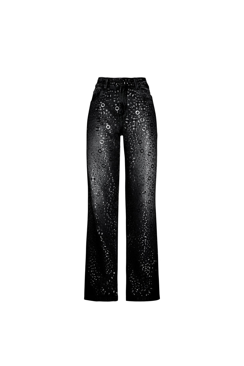 CALÇA JEANS RETA BLACK ILHÓS (8537366921443)