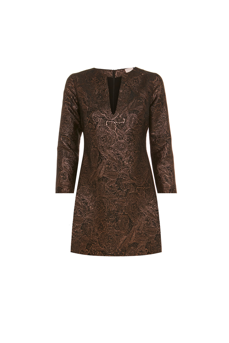 VESTIDO CURTO JACQUARD PRETO (8470124429539)