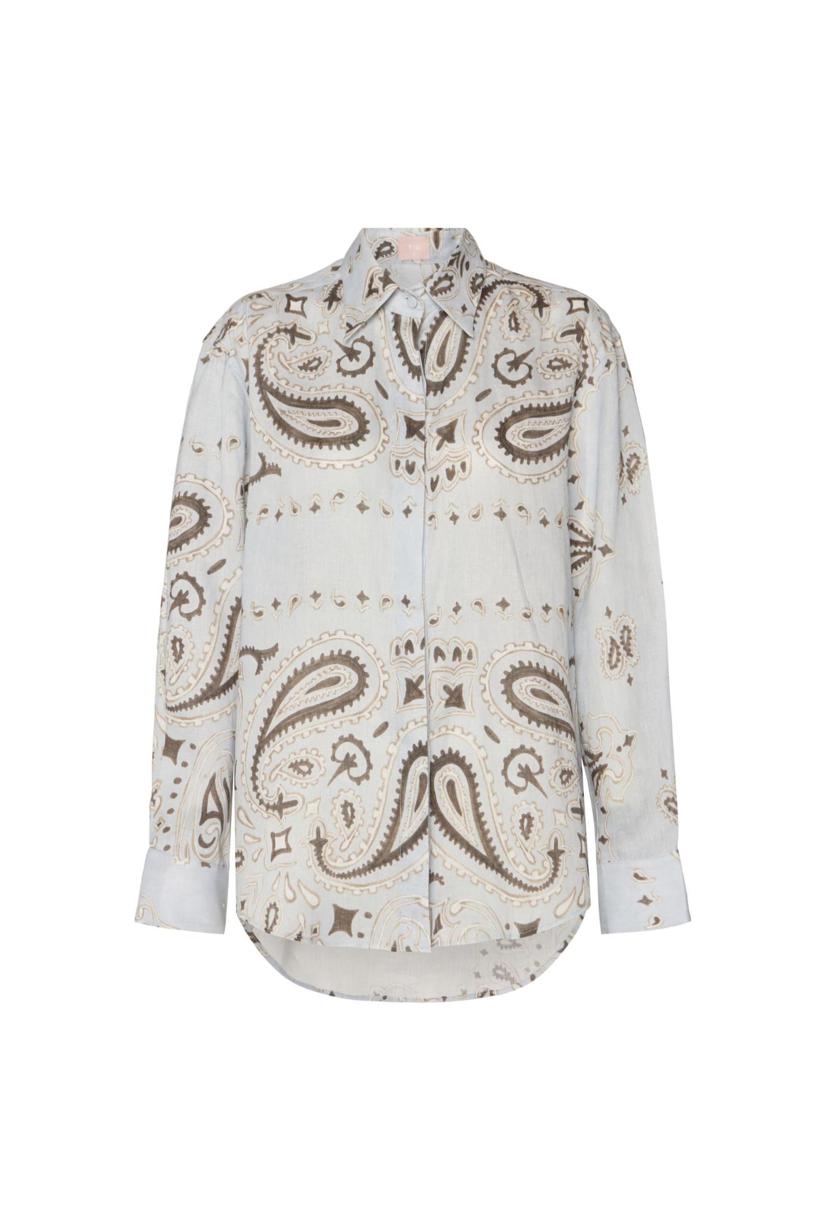 トップス Maison Martin Margela 12SS Bandana Shirt CAMISA LINHO BANDANA AZUL – TIG STORE