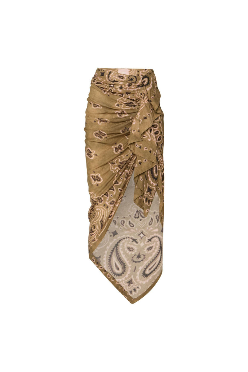 SAIA ASSIMÉTRICA ELÁSTICO CÓS ALGODÃO BANDANA VERDE (8699444855011)